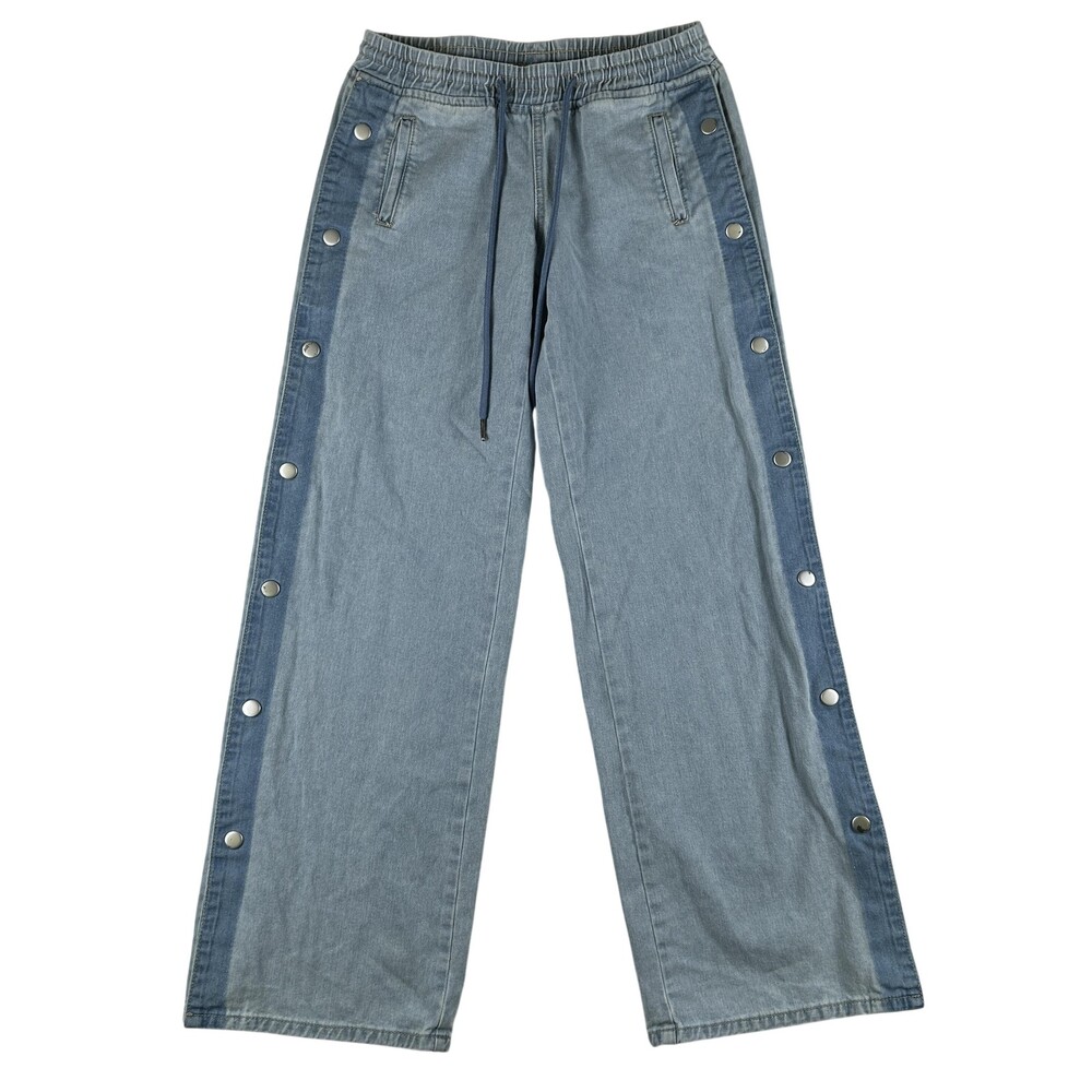 Austin Landing Jeans Womens 5 Light Wash High Rise Wide Leg Snap Side Baggy Y2K